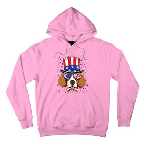 4th Of July Patriotic Beagle American USA Flag Beagle Lovers Hoodie