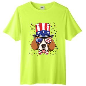 4th Of July Patriotic Beagle American USA Flag Beagle Lovers Tall Fusion ChromaSoft Performance T-Shirt