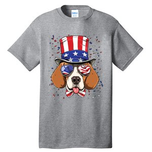 4th Of July Patriotic Beagle American USA Flag Beagle Lovers Tall T-Shirt