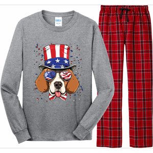 4th Of July Patriotic Beagle American USA Flag Beagle Lovers Long Sleeve Pajama Set