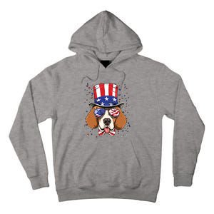 4th Of July Patriotic Beagle American USA Flag Beagle Lovers Tall Hoodie