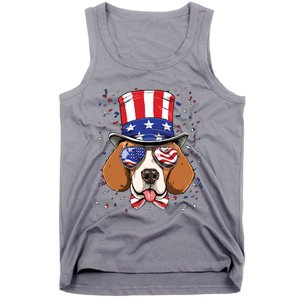 4th Of July Patriotic Beagle American USA Flag Beagle Lovers Tank Top