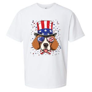 4th Of July Patriotic Beagle American USA Flag Beagle Lovers Sueded Cloud Jersey T-Shirt