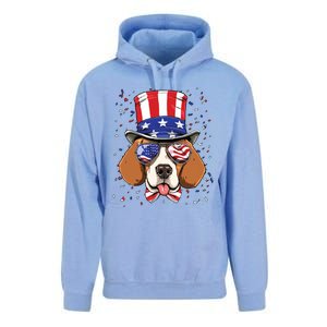 4th Of July Patriotic Beagle American USA Flag Beagle Lovers Unisex Surf Hoodie