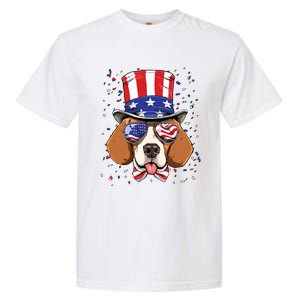 4th Of July Patriotic Beagle American USA Flag Beagle Lovers Garment-Dyed Heavyweight T-Shirt