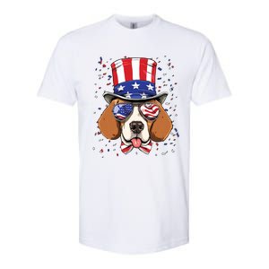 4th Of July Patriotic Beagle American USA Flag Beagle Lovers Softstyle CVC T-Shirt