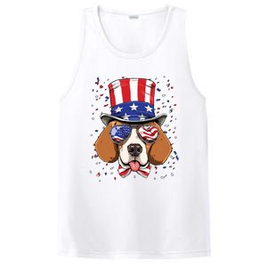 4th Of July Patriotic Beagle American USA Flag Beagle Lovers PosiCharge Competitor Tank