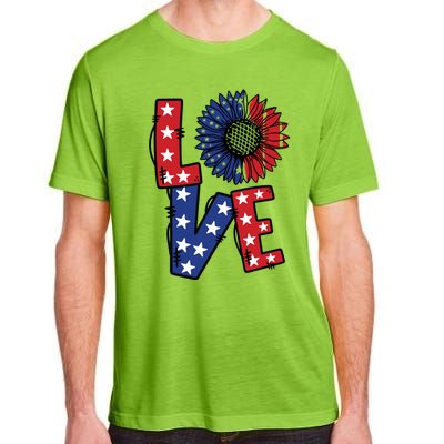 4th Of July Sunflower Love America Quote Gift Adult ChromaSoft Performance T-Shirt