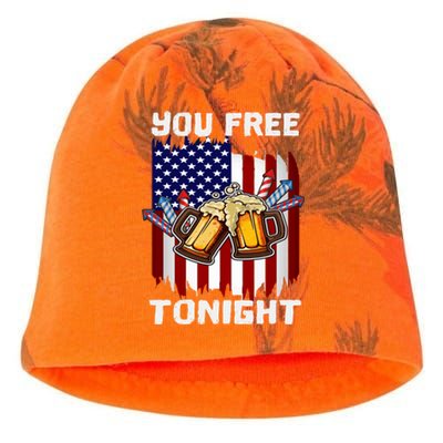 4th Of July Party You Free Tonight American Flag Usa Gift Kati - Camo Knit Beanie