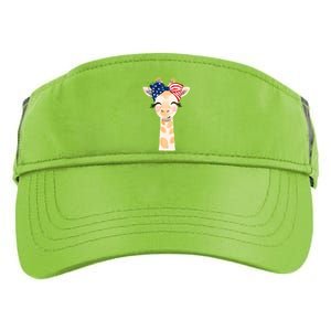 4th Of July Usa Giraffe Cute Adult Drive Performance Visor