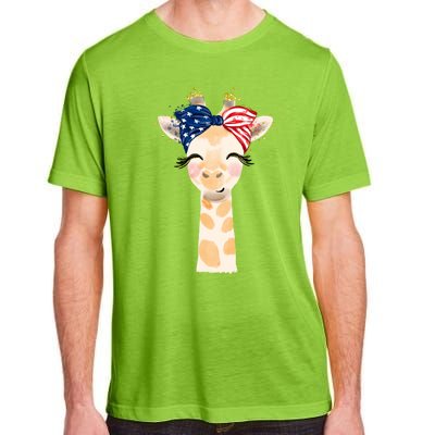 4th Of July Usa Giraffe Cute Adult ChromaSoft Performance T-Shirt