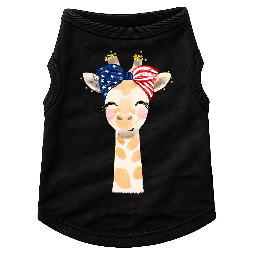 4th Of July Usa Giraffe Cute Doggie Tank