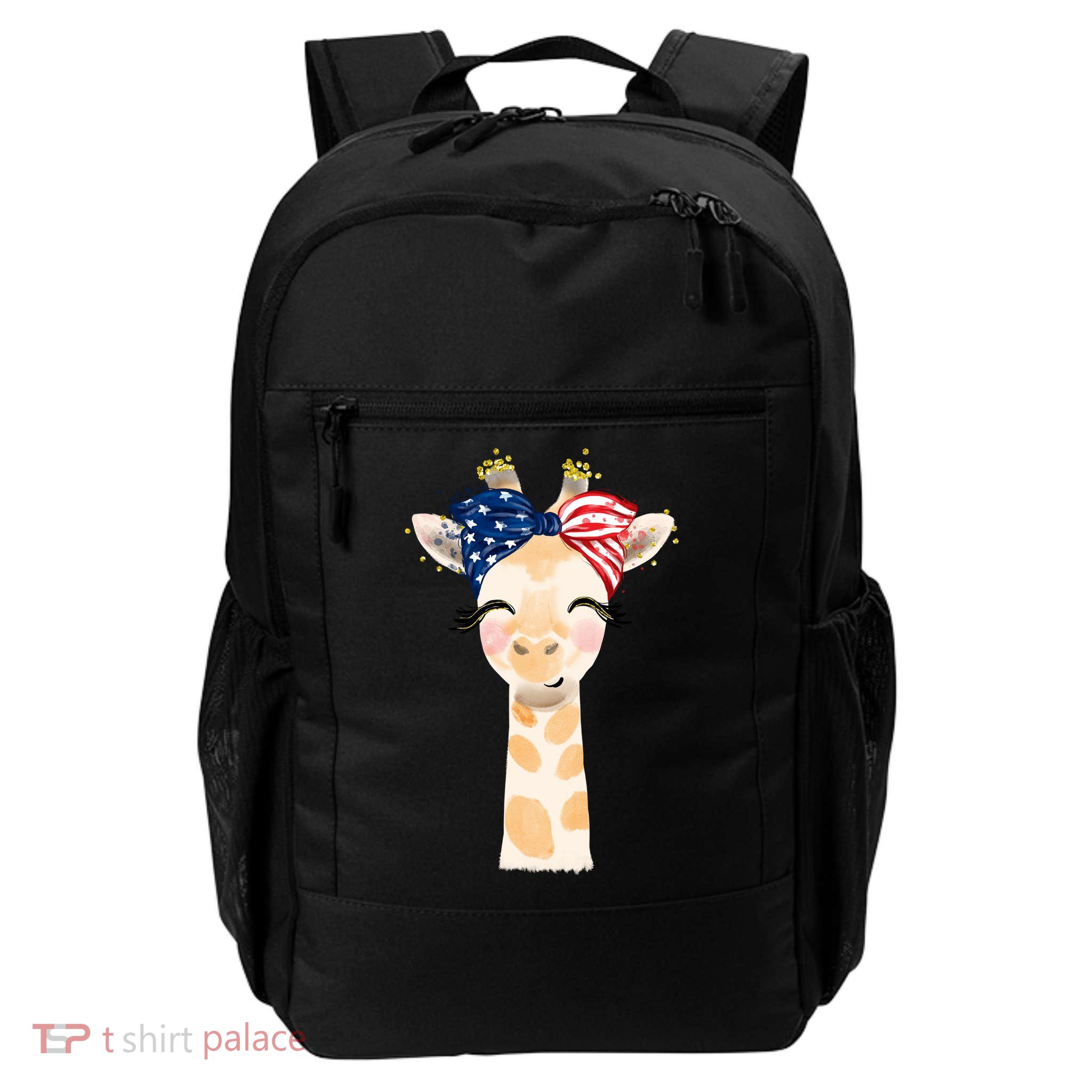 4th Of July Usa Giraffe Cute Daily Commute Backpack