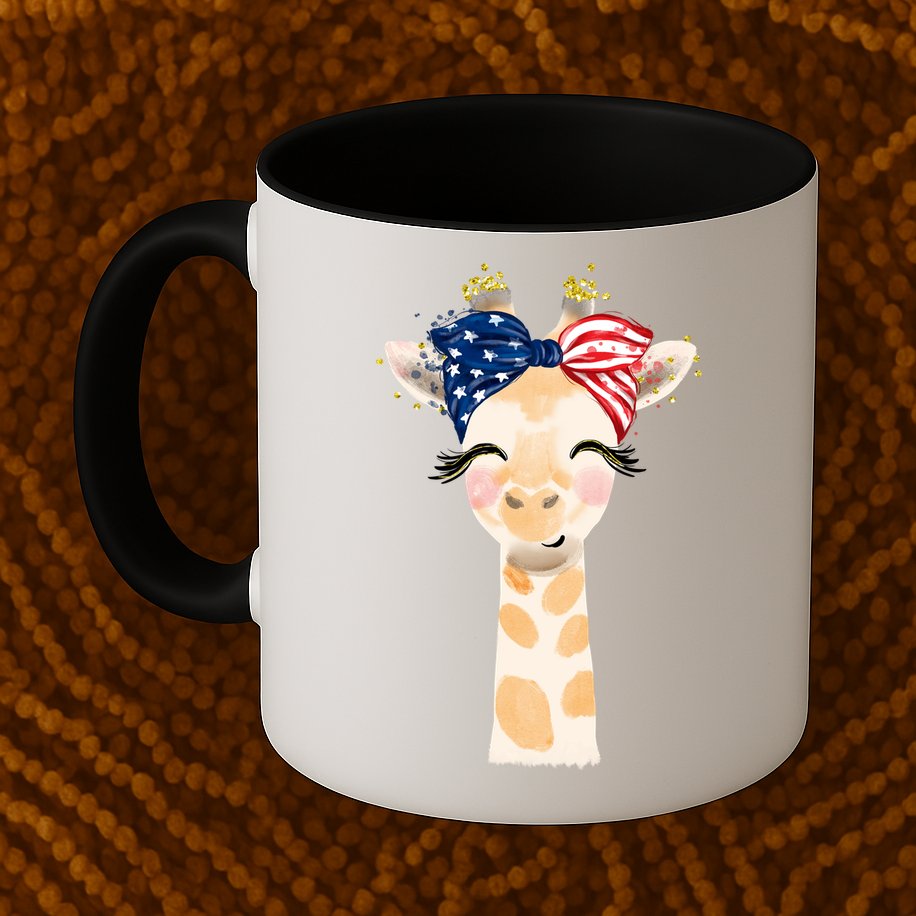 4th Of July Usa Giraffe Cute Mug