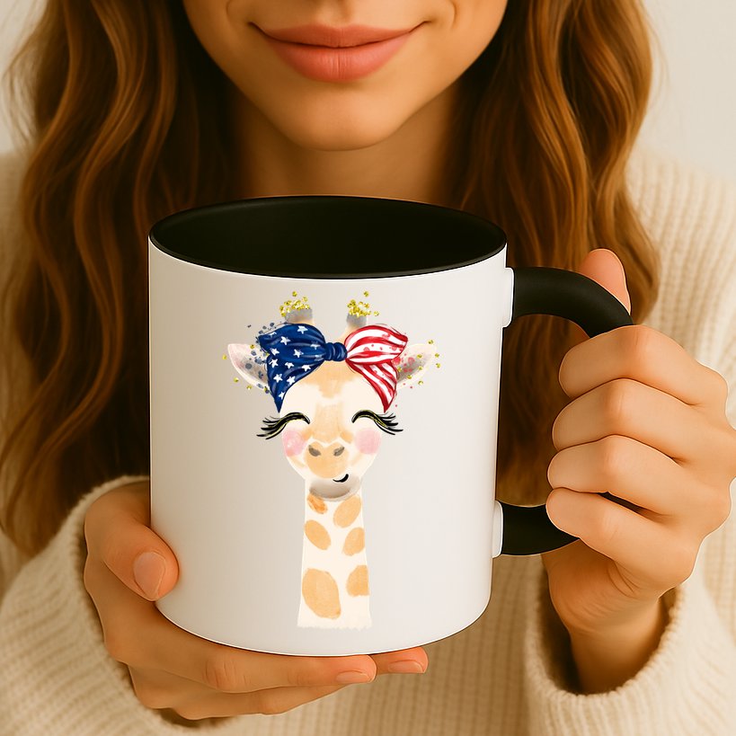 4th Of July Usa Giraffe Cute Mug