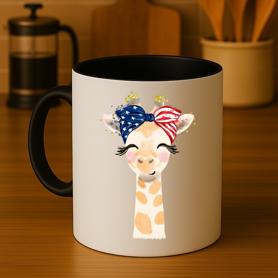 4th Of July Usa Giraffe Cute Mug