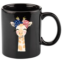 4th Of July Usa Giraffe Cute 11oz C Handle Ceramic Mug
