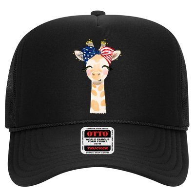 4th Of July Usa Giraffe Cute Trucker Hat
