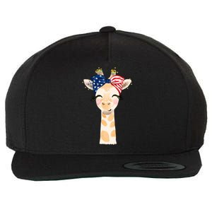 4th Of July Usa Giraffe Cute Wool Snapback Cap