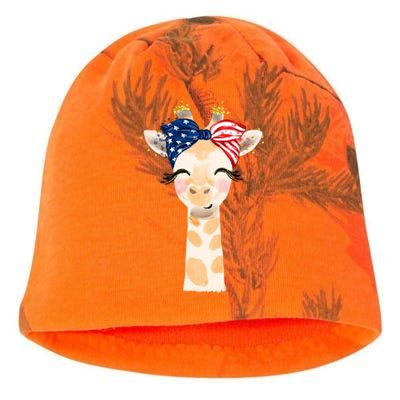 4th Of July Usa Giraffe Cute Kati - Camo Knit Beanie