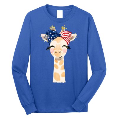 4th Of July Usa Giraffe Cute Long Sleeve Shirt