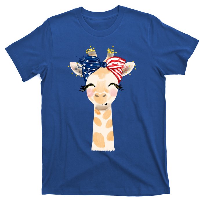 4th Of July Usa Giraffe Cute T-Shirt