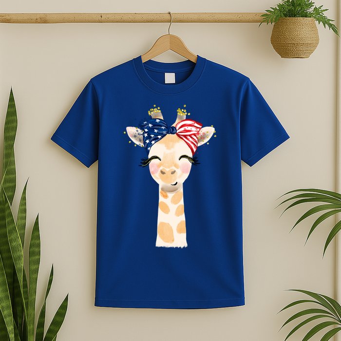 4th Of July Usa Giraffe Cute T-Shirt