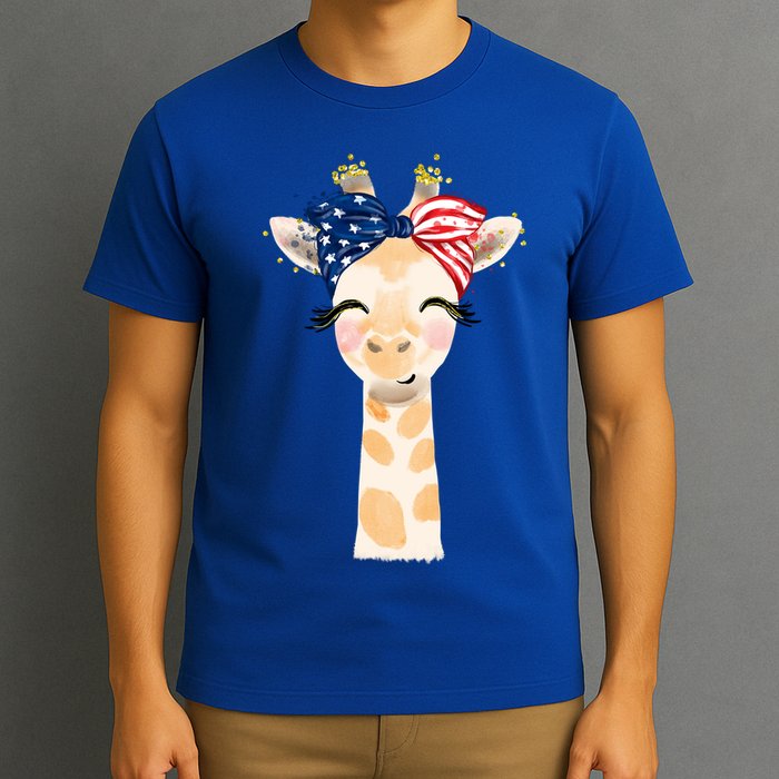 4th Of July Usa Giraffe Cute T-Shirt