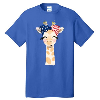 4th Of July Usa Giraffe Cute Tall T-Shirt