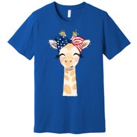 4th Of July Usa Giraffe Cute Premium T-Shirt