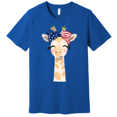 4th Of July Usa Giraffe Cute Premium T-Shirt