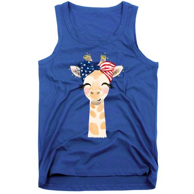 4th Of July Usa Giraffe Cute Tank Top