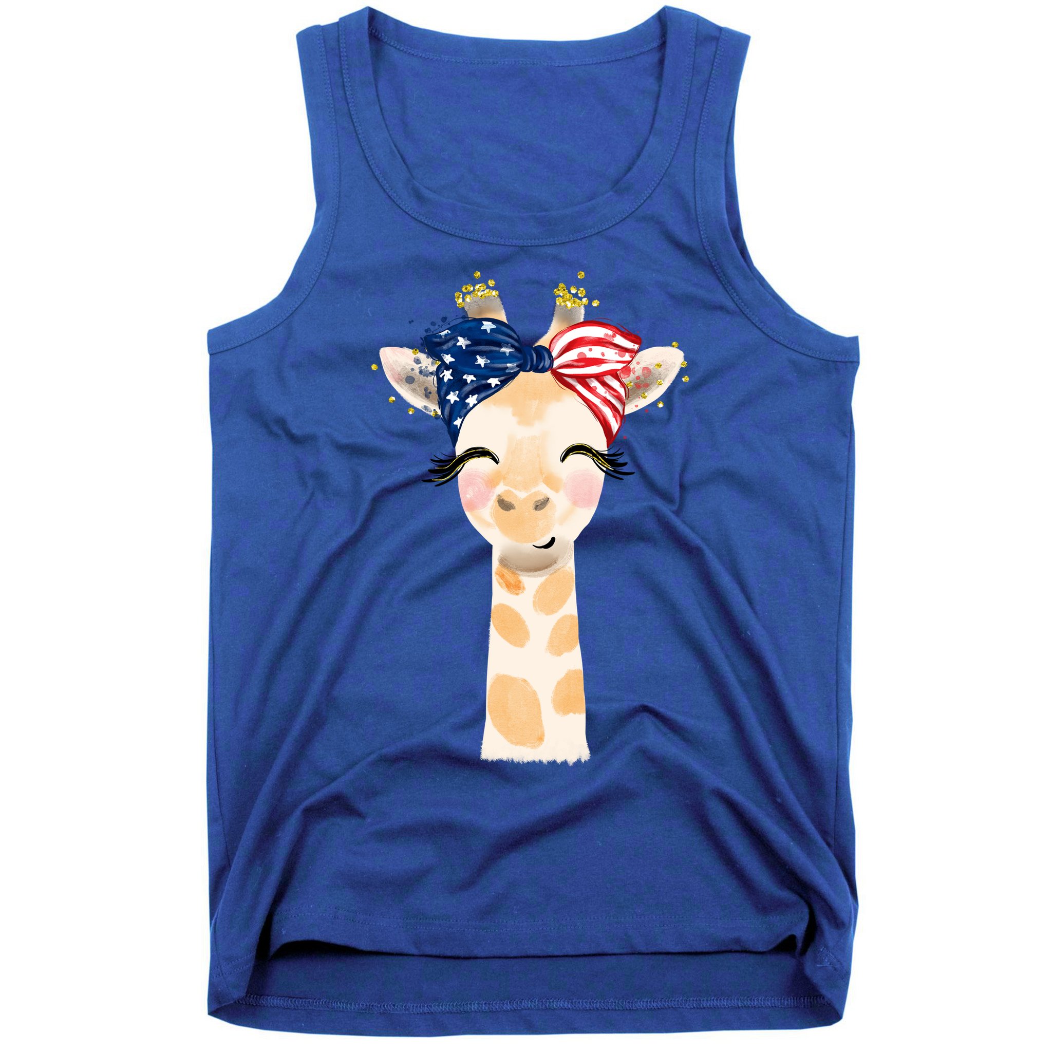 4th Of July Usa Giraffe Cute Tank Top