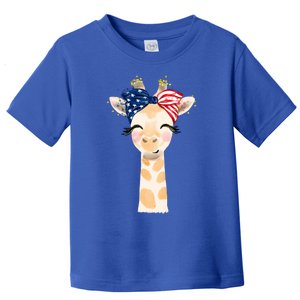 4th Of July Usa Giraffe Cute Toddler T-Shirt