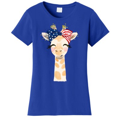 4th Of July Usa Giraffe Cute Women's T-Shirt