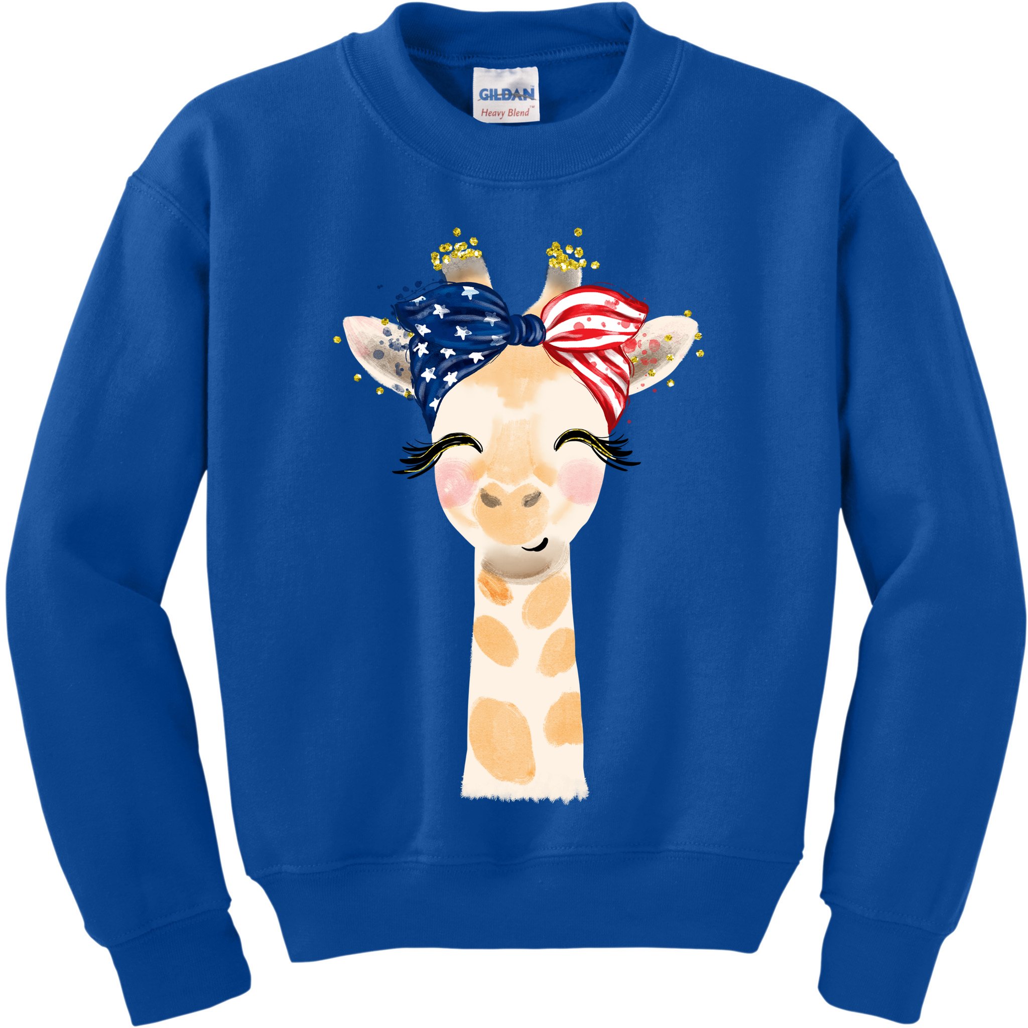 4th Of July Usa Giraffe Cute Kids Sweatshirt
