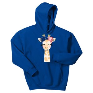 4th Of July Usa Giraffe Cute Kids Hoodie