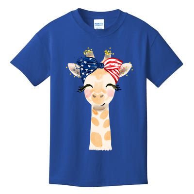 4th Of July Usa Giraffe Cute Kids T-Shirt