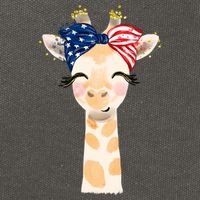 4th Of July Usa Giraffe Cute Cotton Canvas Backpack