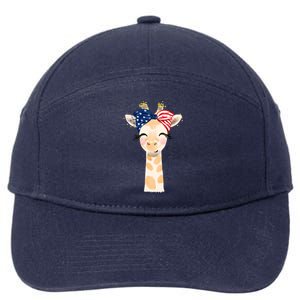 4th Of July Usa Giraffe Cute 7-Panel Snapback Hat