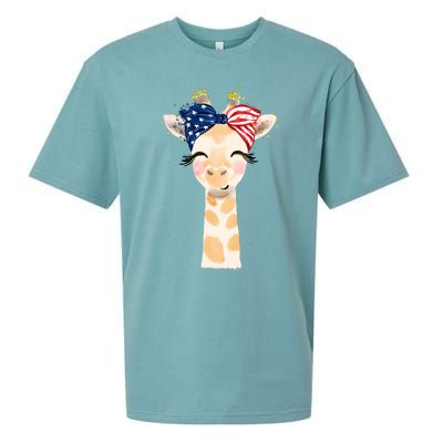 4th Of July Usa Giraffe Cute Sueded Cloud Jersey T-Shirt