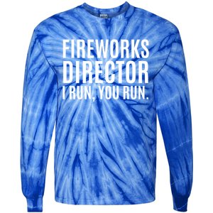 4th Of July Cute Gift Fireworks Director Gift Tie-Dye Long Sleeve Shirt