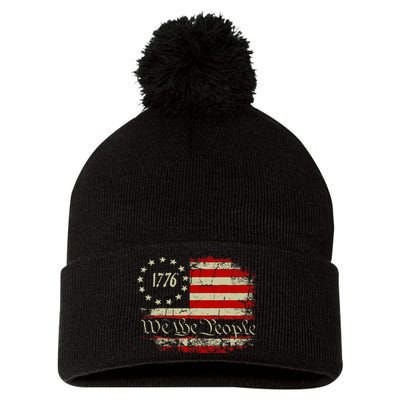 4th Of July Shirts We The People 1776 Usa Flag Pom Pom 12in Knit Beanie