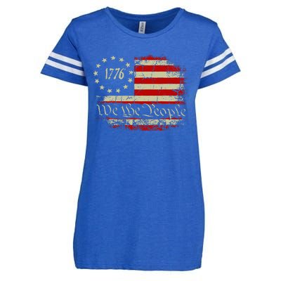 4th Of July Shirts We The People 1776 Usa Flag Enza Ladies Jersey Football T-Shirt