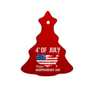 4th Of July Independence Day Celebration Graphic Ceramic Tree Ornament