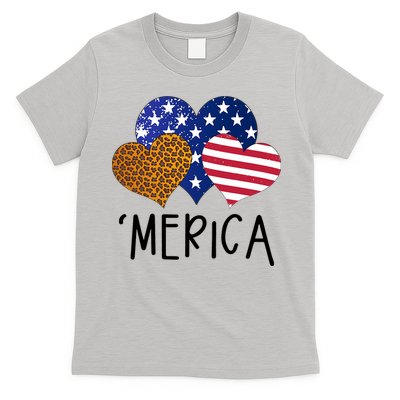 4th Of July Merica Heart USA American Flag Patriotic T-Shirt