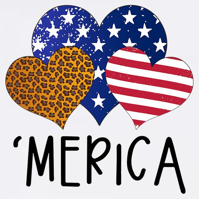 4th Of July Merica Heart USA American Flag Patriotic Cooling Performance Crew T-Shirt
