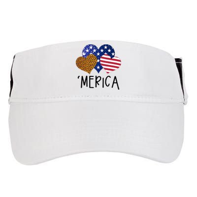 4th Of July Merica Heart USA American Flag Patriotic Adult Drive Performance Visor