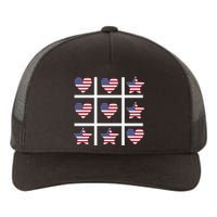 4th Of July Funny Tic Tac Heart American Flag Yupoong Adult 5-Panel Trucker Hat