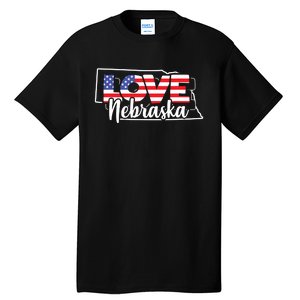 4th Of July Nebraska Us American Flag July Fourth Tall T-Shirt